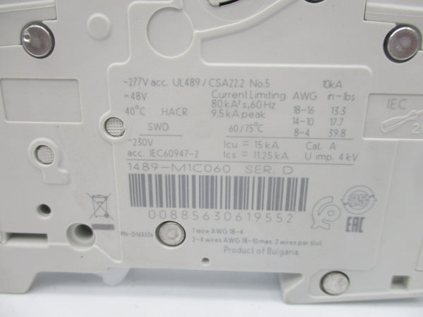 ALLEN BRADLEY 1489-M1C060 SER. D 277VAC 6A NSMP