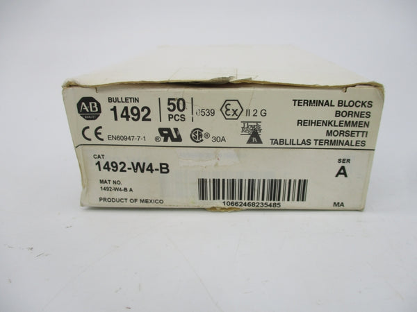 ALLEN BRADLEY 1492-W4-B SER. A 600V (PKG OF 50) (WH) NSMP