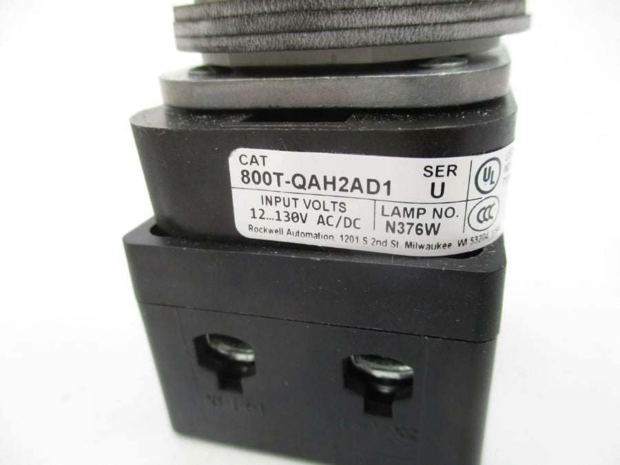 ALLEN BRADLEY 800T-QAHAD1 SER. U 12-130VAC/DC (WH) NSMP