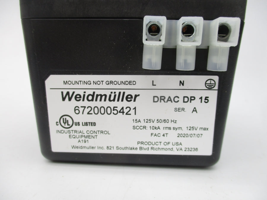 WEIDMULLER 6720005421 SER. A 125V 15A NSMP
