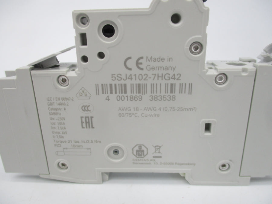 SIEMENS 5SJ4102-7HG42 277V 2A NSMP