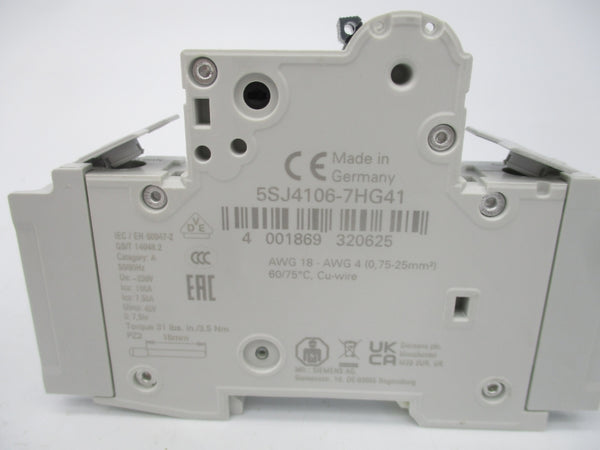 SIEMENS 5SJ4106-7HG41 240V 6A NSMP