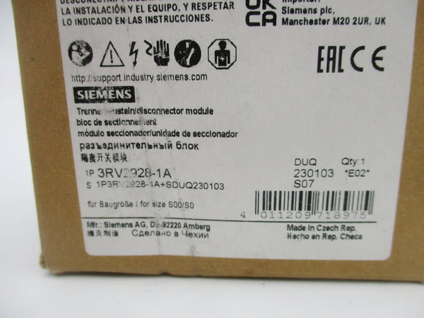 SIEMENS 3RV2928-1A NSMP