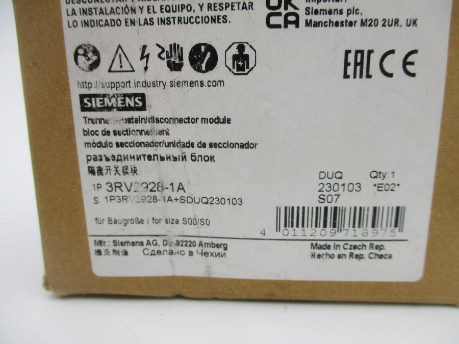 SIEMENS 3RV2928-1A NSMP