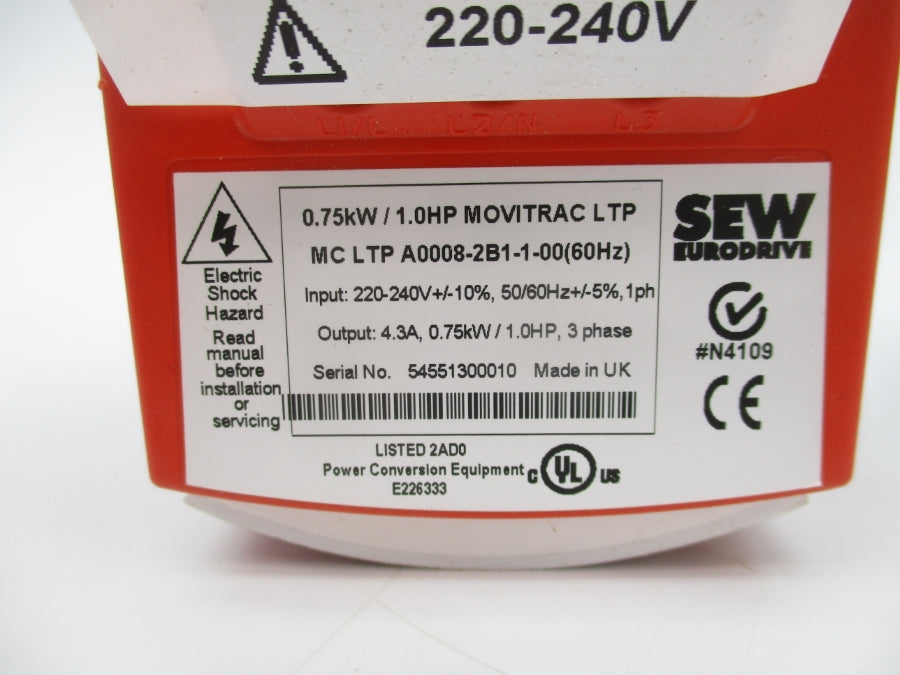 SEW EURODRIVE MCLTPA0008-2B1-1-00 220-240V NSNP