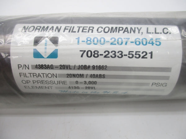 NORMAN FILTER 4383AG-20VL 0-3000PSI NSMP