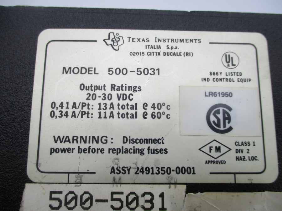 TEXAS INSTRUMENTS 500-5031 20-30VDC (AS PICTURED) UNMP