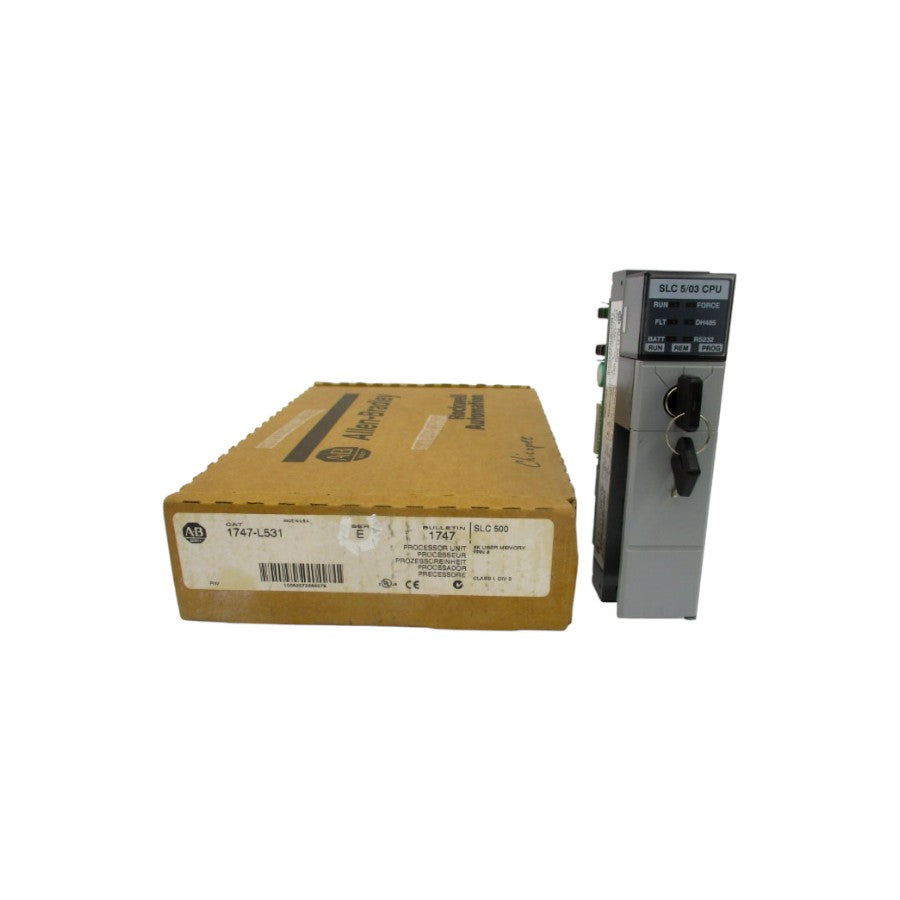 ALLEN BRADLEY 1747-L531 SER. E F/W 8 24VDC (NO BATTERY) (BR/WH) REV. 8 NSMP