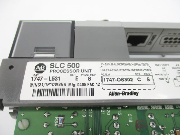 ALLEN BRADLEY 1747-L531 SER. E F/W 8 24VDC (NO BATTERY) (BR/WH) REV. 8 NSMP