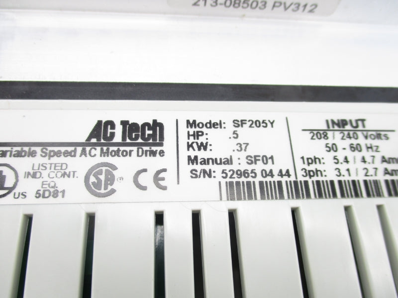 AC TECH SF205Y 208/240V 5.4/4.7A NSMP