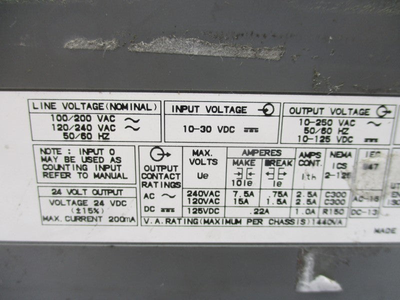 ALLEN BRADLEY 1747-L30C SER. C F/W 6 240VAC 7.5A (AS PICTURED) UNMP