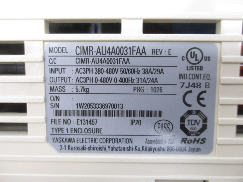 YASKAWA CIMR-AU4A0031FAA 380-480V 38/29A NSMP