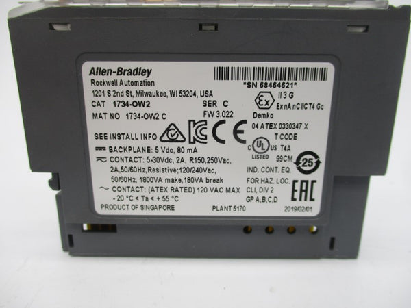 ALLEN BRADLEY 1734-OW2 SER. C F/W 3.022 5-30VDC 2A UNMP