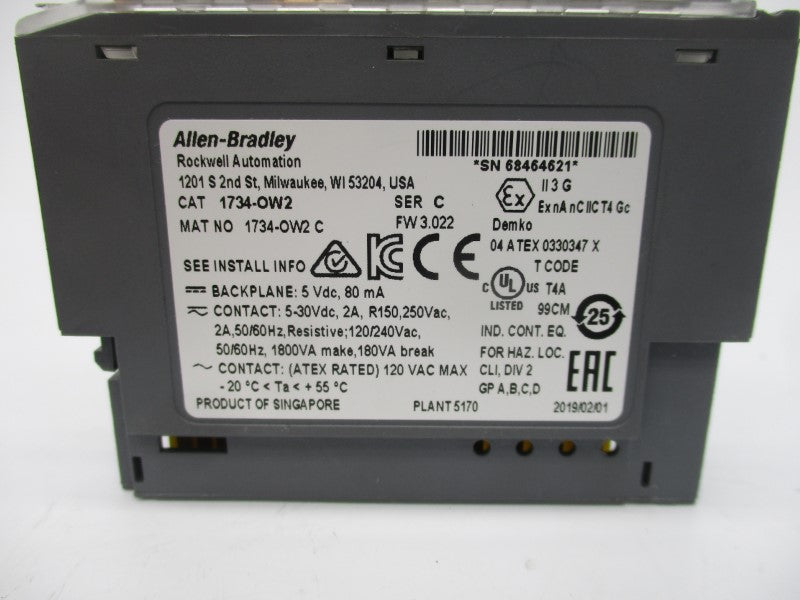 ALLEN BRADLEY 1734-OW2 SER. C F/W 3.022 5-30VDC 2A UNMP