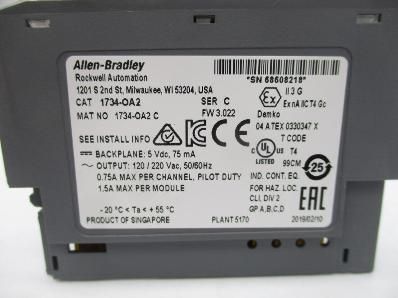 ALLEN BRADLEY 1734-OA2 SER. C F/W 3.022 5VDC UNMP