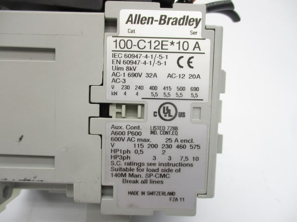 ALLEN BRADLEY 100-C12EJ10 SER. A 24VDC UNMP