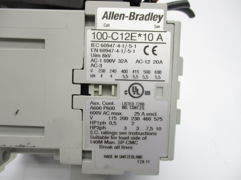 ALLEN BRADLEY 100-C12EJ10 SER. A 24VDC UNMP