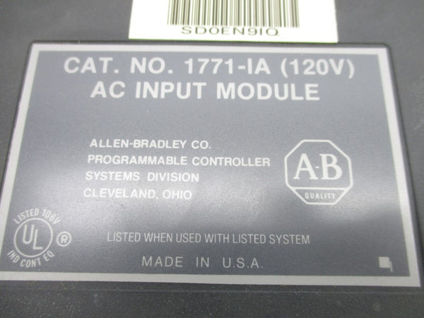ALLEN BRADLEY 1771-IA 120VAC (NO TERMINAL) UNMP