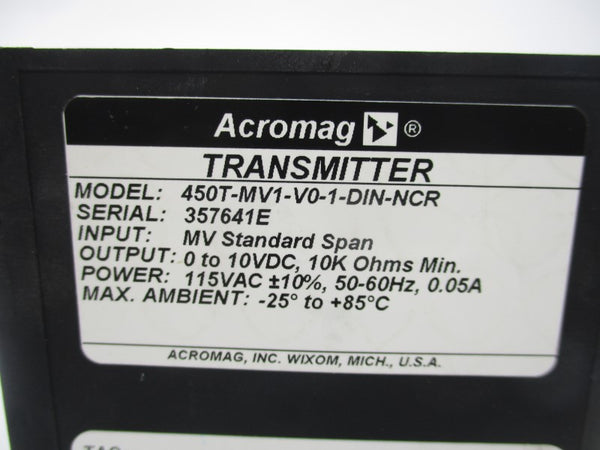 ACROMAG 450T-MV1-V0-1-DIN-NCR 115VAC 0.05A NSNP