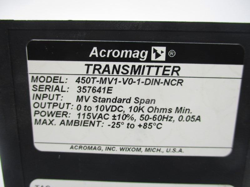 ACROMAG 450T-MV1-V0-1-DIN-NCR 115VAC 0.05A NSNP