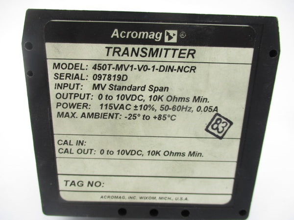 ACROMAG 450T-MV1-V0-1-DIN-NCR 115VAC 0.05A UNMP