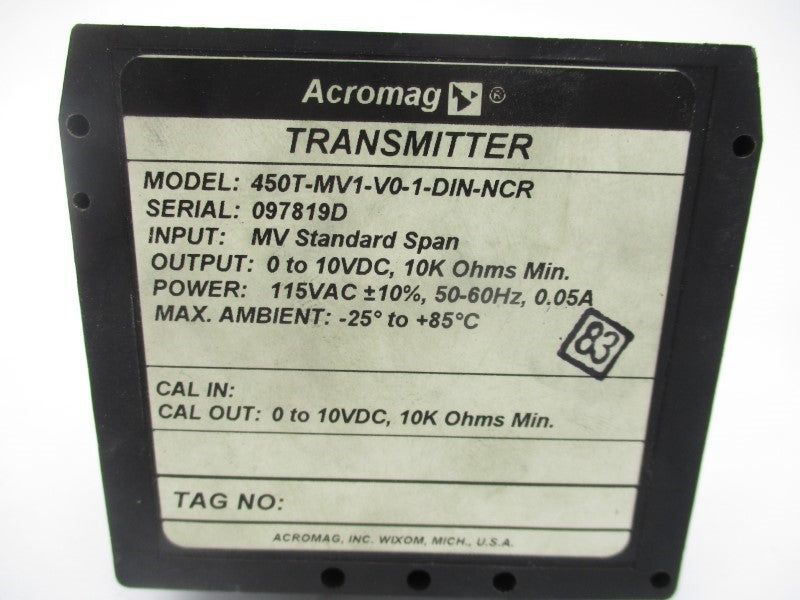 ACROMAG 450T-MV1-V0-1-DIN-NCR 115VAC 0.05A UNMP