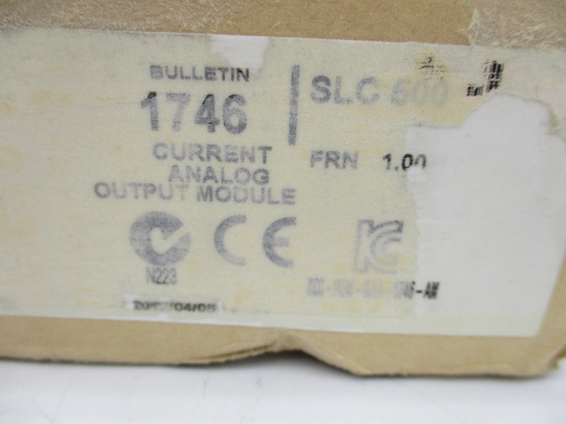 ALLEN BRADLEY 1746-NO8I SER. A F/W 1.00 DATE: 2012 NSFS
