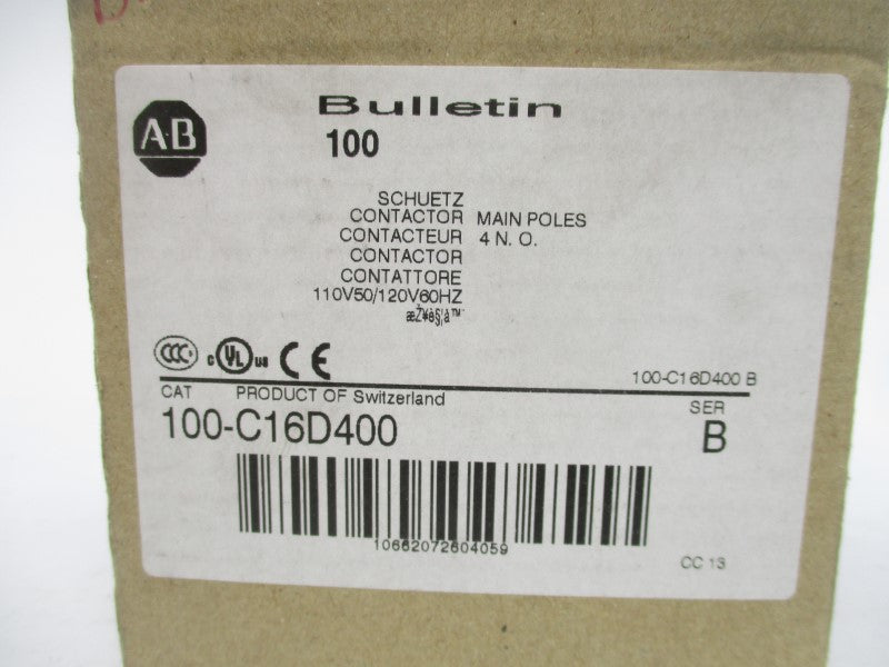 ALLEN BRADLEY 100-C16D400 SER. B 110/120V (BR/WH) NSMP