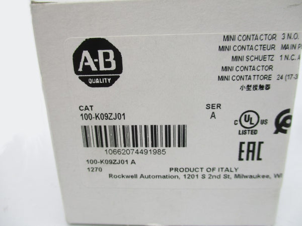 ALLEN BRADLEY 100-K09ZJ01 SER. A 24VDC (WH) NSMP