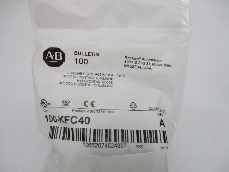 ALLEN BRADLEY 100-KFC40 SER. A NSMP