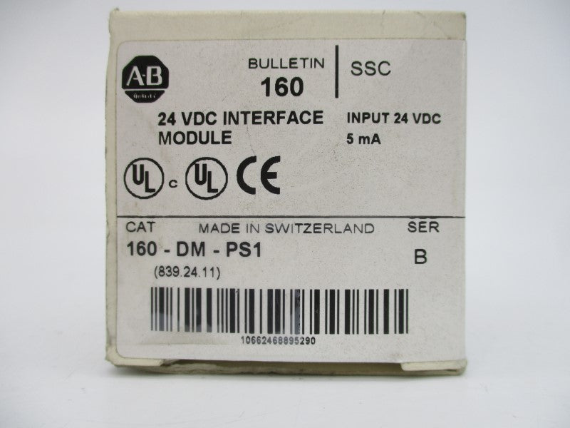 ALLEN BRADLEY 160-DM-PS1 SER. B 24VDC (WH) NSMP