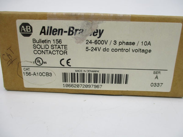 ALLEN BRADLEY 156-A10CB3 SER. A 5-24VDC 10A (BR/WH) NSMP