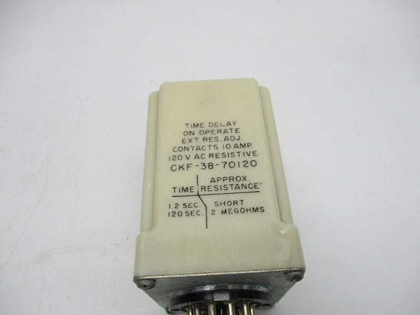 RELAY CKF-38-70120 120VAC 10A 1.2-120SEC UNMP