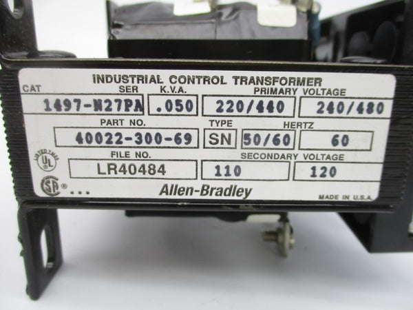 ALLEN BRADLEY 1497-N27P SER. A 220/480V (BR/WH) NSMP