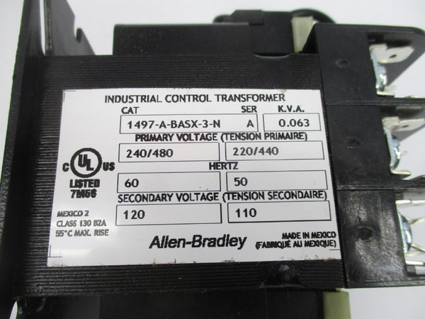 ALLEN BRADLEY 1497-A-BASX-3-N SER. A 220/480V (BR/WH) NSMP