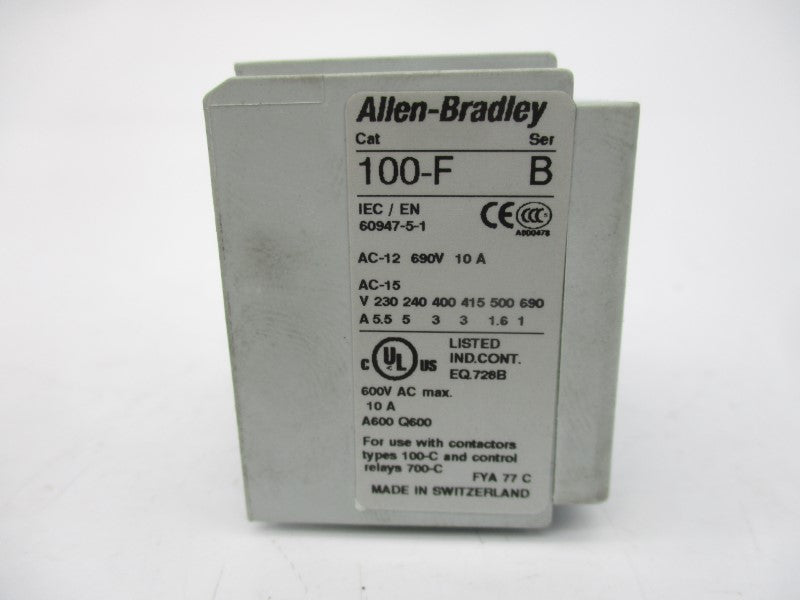 ALLEN BRADLEY 100-FC22 SER. B 600VAC 10A UNMP