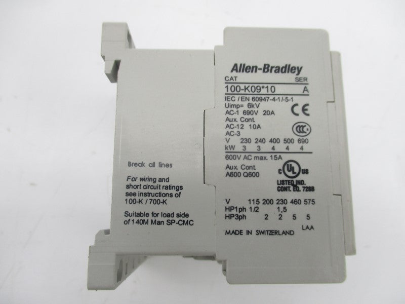 ALLEN BRADLEY 100-K09D10 SER. A 110/120V NSNP