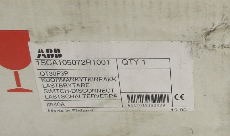 ABB 1SCA105072R1001 OT30F3P 600VAC 30A NSMP