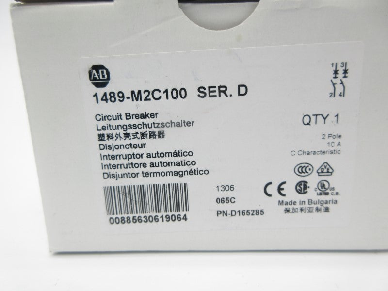 ALLEN BRADLEY 1489-M2C100 SER. D 277V 10A NSMP