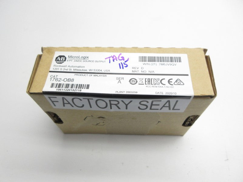 ALLEN BRADLEY 1762-OB8 SER. A DATE: 2020 REV. D NSFS