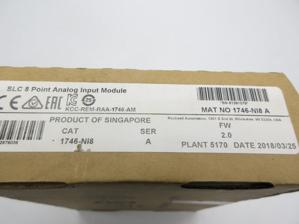ALLEN BRADLEY 1746-NI8 SER. A F/W 2.0 DATE: 2018 NSFS