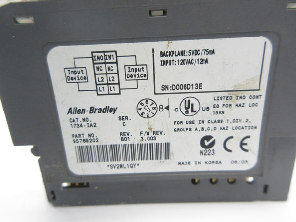 ALLEN BRADLEY 1734-IA2 SER. C F/W 3.003 120VAC UNMP