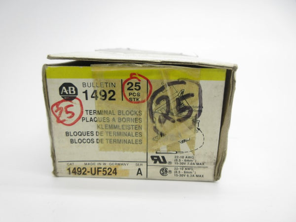 ALLEN BRADLEY 1492-UF524 SER. A (PKG OF 25) (BK/YL) NSMP