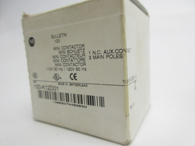 ALLEN BRADLEY 100-K12D01 SER. A 110/120V (WH) NSMP