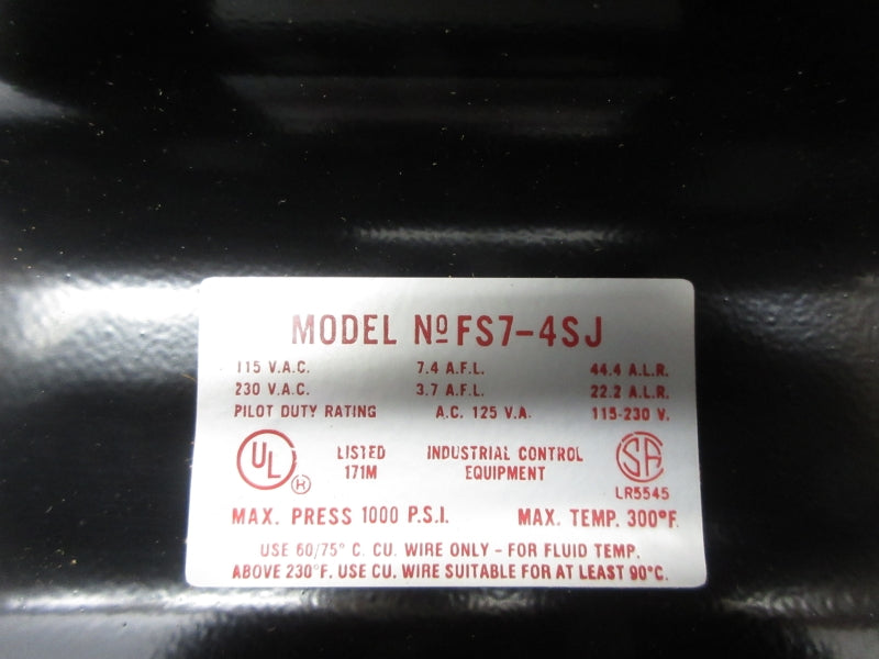 MCDONNELL & MILLER FS7-4SJ 115/230VAC NSNP