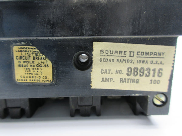 SQUARE D 989316 240VAC 100A NSNP