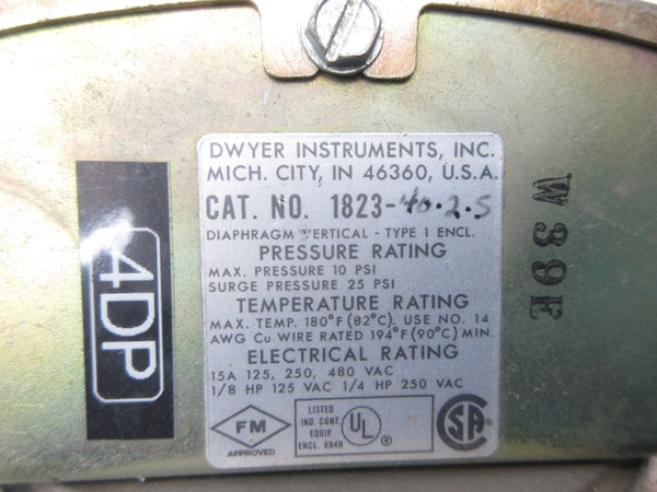 DWYER 1823-40-2S 480VAC 15A 25PSI UNMP