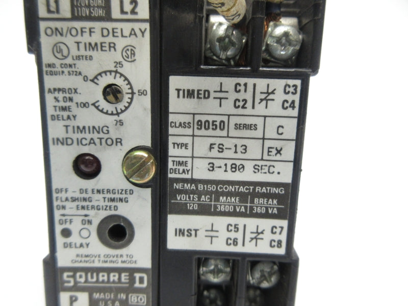 SQUARE D 9050FS-13 SER. C 120VAC 3-180S UNMP