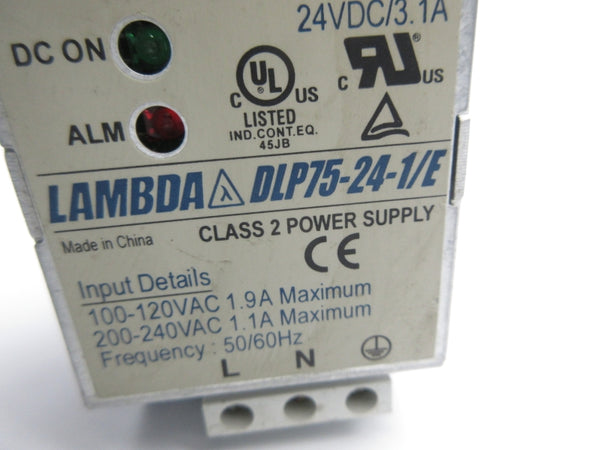 LAMBDA DLP75-24-1/E 100-120/200-240VAC 1.1/1.9A UNMP