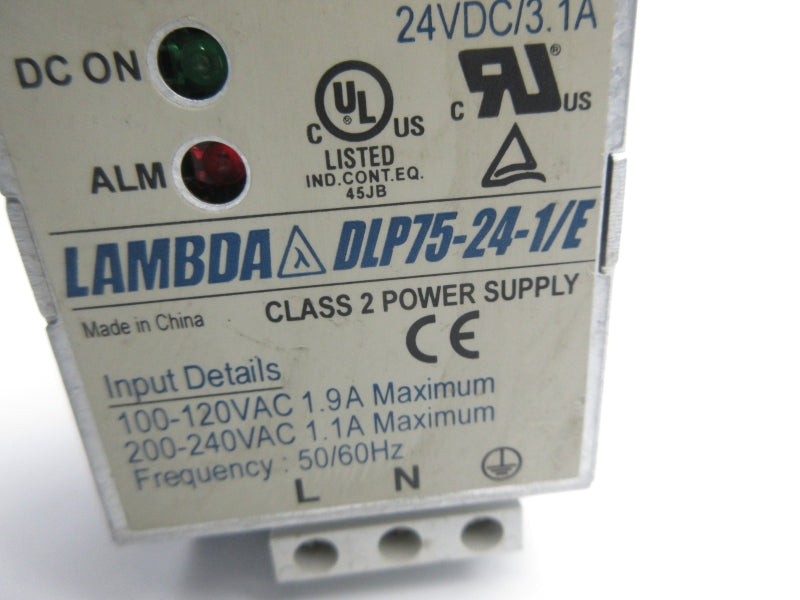 LAMBDA DLP75-24-1/E 100-120/200-240VAC 1.1/1.9A UNMP